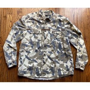 ASOS Camo Mens Long Sleeve Shirt Size XL Ripstop Military Utility Button Up